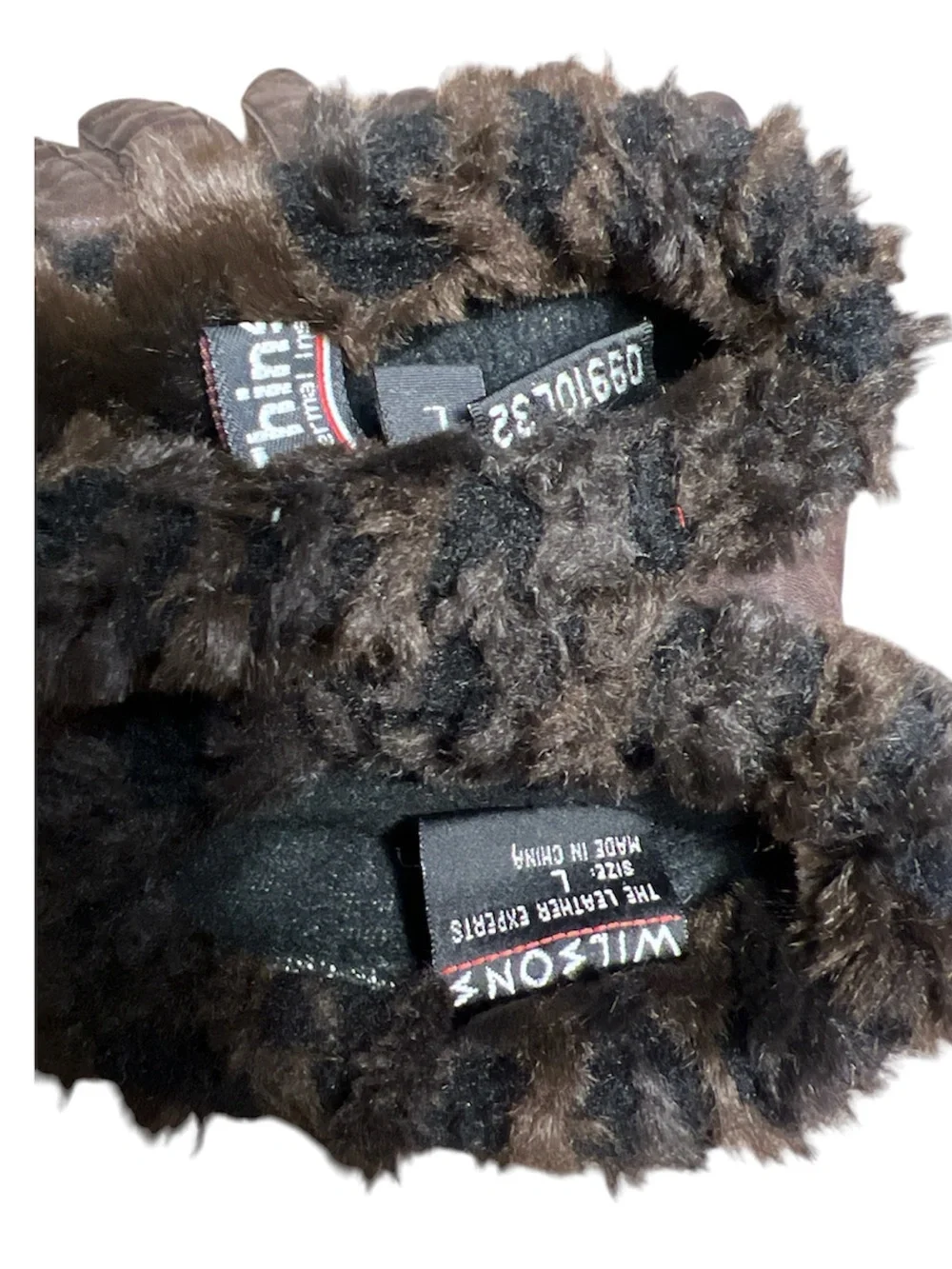 Women’s Brown Leather Gloves with Fur Cuff